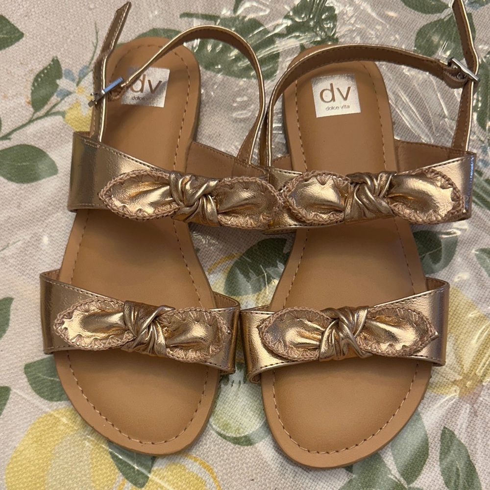 DV by Dolce Vita Rose Gold Knot Strap Sandals